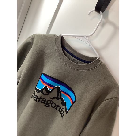 Patagonia Men's Fitz Roy Horizons Uprisal Crew Sweatshirt Sleet Green - Picture 3 of 10